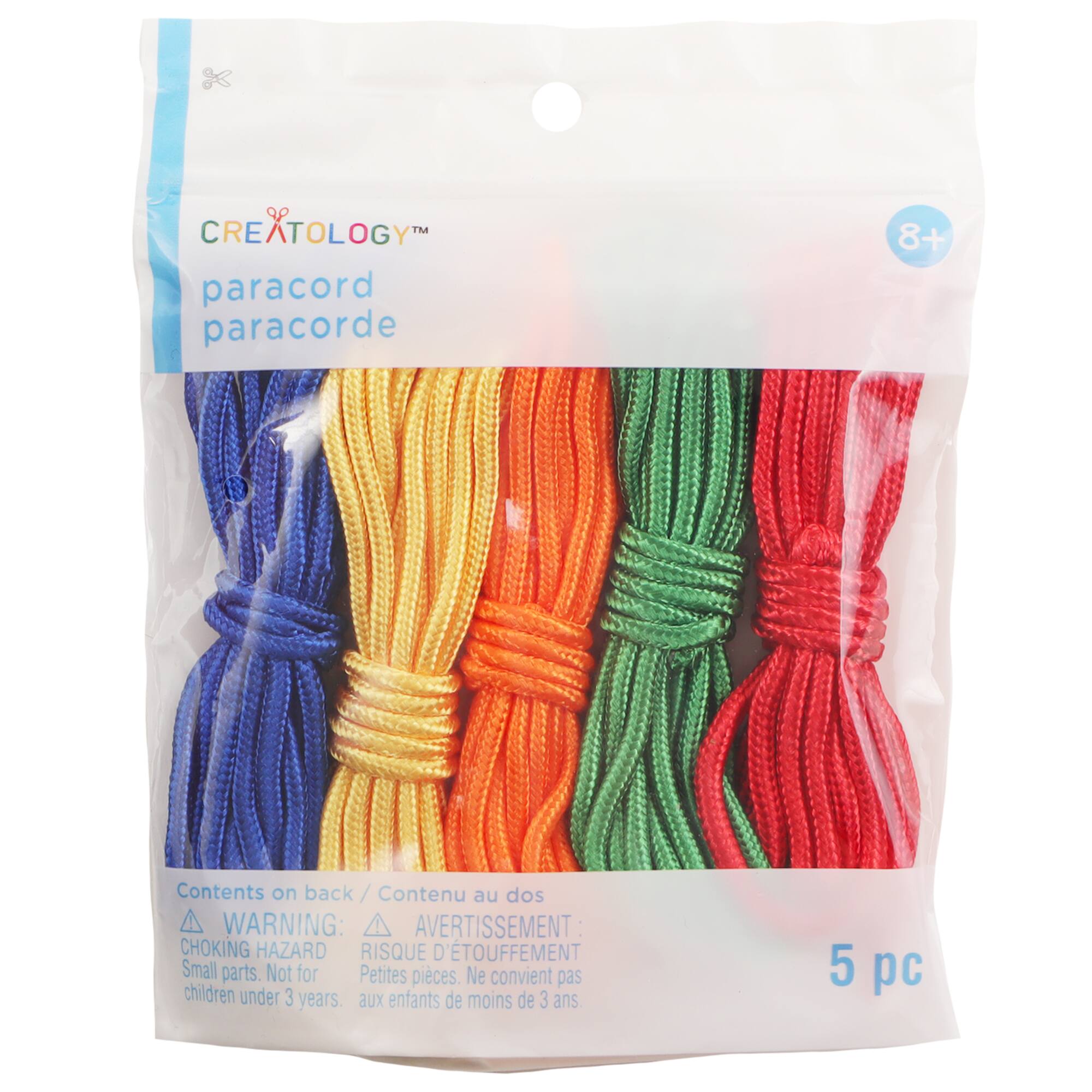 8ft. Primary Mix Paracords by Creatology™, 5ct.
